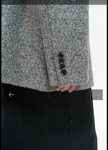 s Beden gri Renk Mai Collection Kaşe Blazer