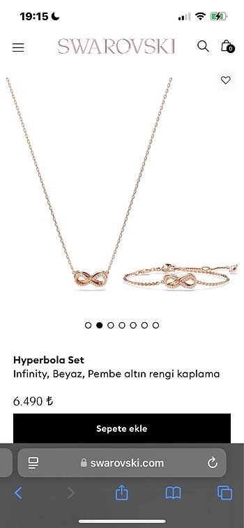 swarovski bileklik kolye seti
