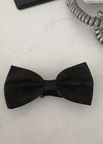 Düz Siyah Erkek Papyon - Görsel 2