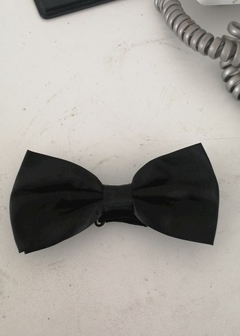 Düz Siyah Erkek Papyon - Görsel 3