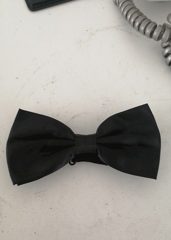 Düz Siyah Erkek Papyon - Görsel 4