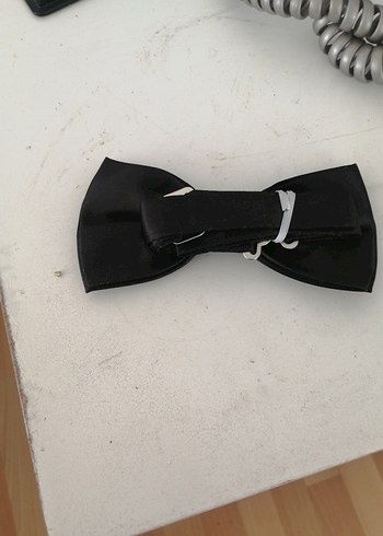 Düz Siyah Erkek Papyon - Görsel 7