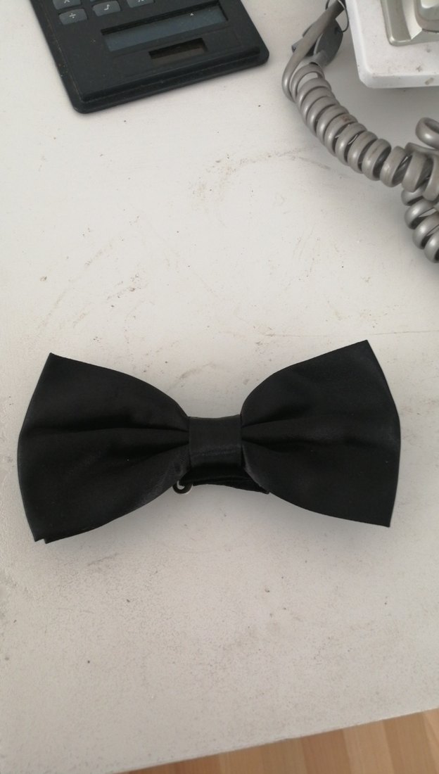 Düz Siyah Erkek Papyon - Görsel 3