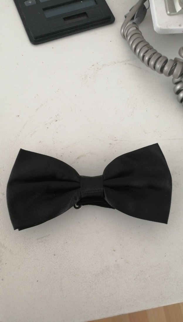 Düz Siyah Erkek Papyon - Görsel 4