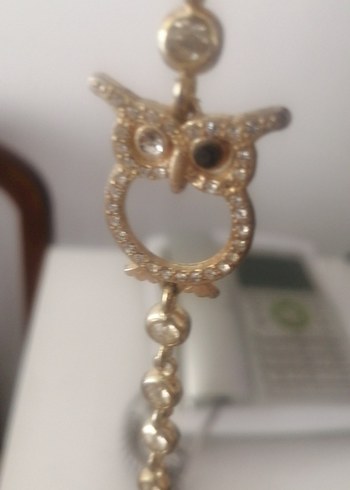 Altın Renk Baykuş Detaylı Kadın El Zinciri - Görsel 2