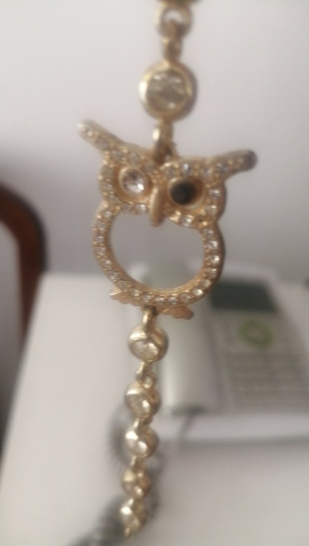 Altın Renk Baykuş Detaylı Kadın El Zinciri - Görsel 2