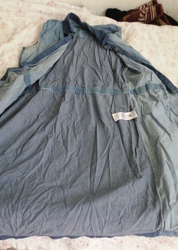 Düğmeli Kot Hamile Midi Elbise - Görsel 6