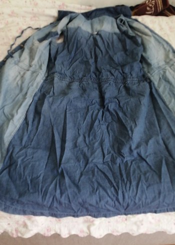 Düğmeli Kot Hamile Midi Elbise - Görsel 8