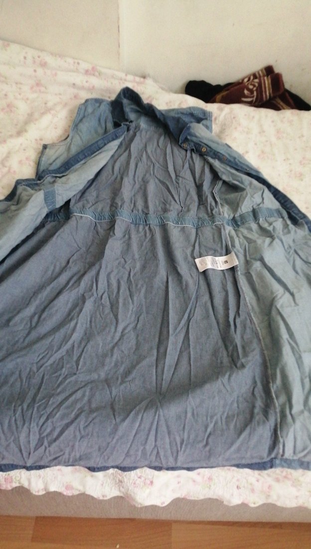 Düğmeli Kot Hamile Midi Elbise - Görsel 5