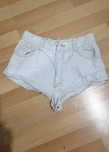 m Beden mavi Renk Bej Kadın Mini Denim Şort