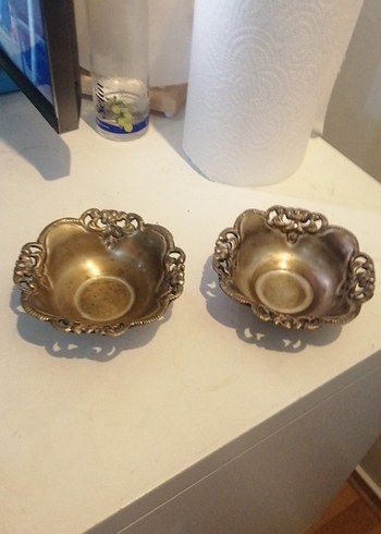 Altın Renkli Vintage metal tabakk - Görsel 5