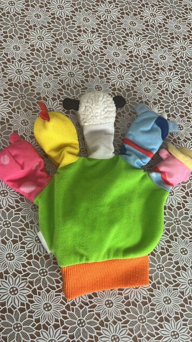 Renkli Hayvan Figürlü Bebek Eldiveni - Görsel 3