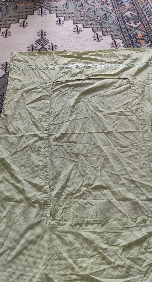 Bej Düz Yatak Örtüsü 1 40 107 santim ortası oymalı yorgan ortusu - Görsel 2