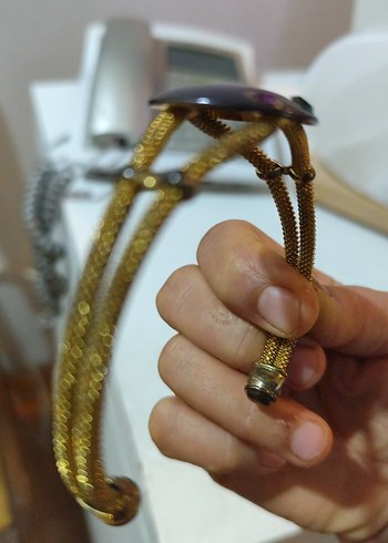 Zincir Detaylı Altın Renk Kadın El Zinciri bileklijk - Görsel 4