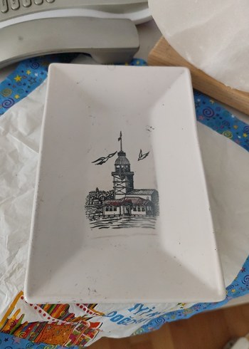 Beyaz Baskılı Seramik Tabak - Görsel 3