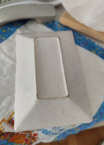 Beyaz Baskılı Seramik Tabak - Görsel 4