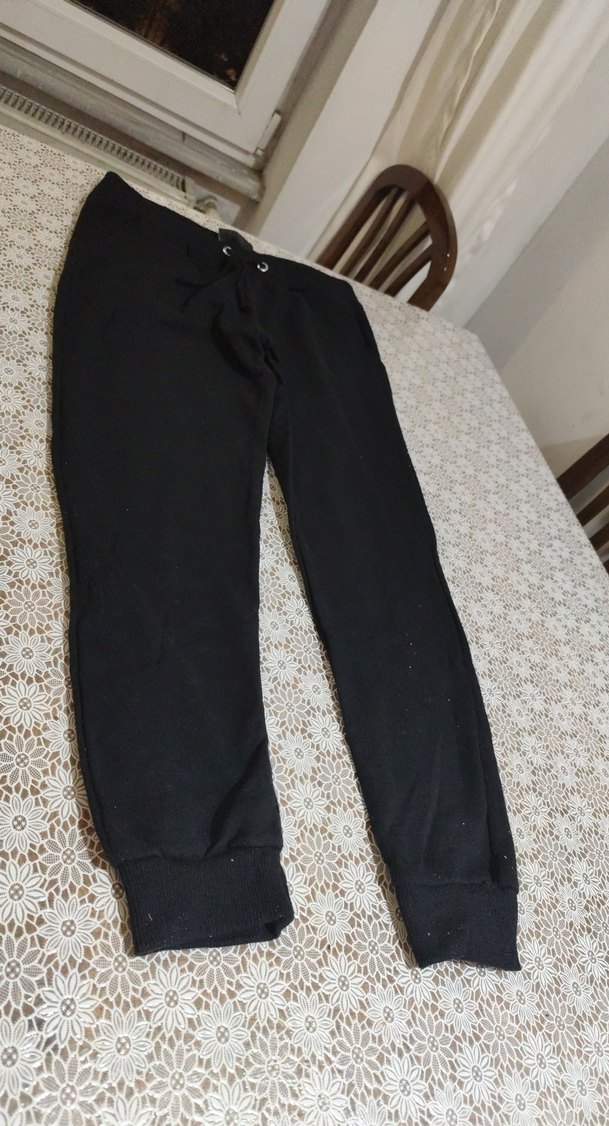 Kadın Siyah Kemerli Rahat Sweatpant - Görsel 2