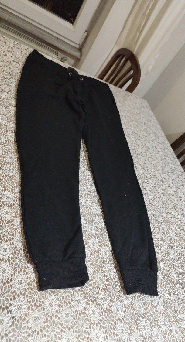 Kadın Siyah Kemerli Rahat Sweatpant - Görsel 3