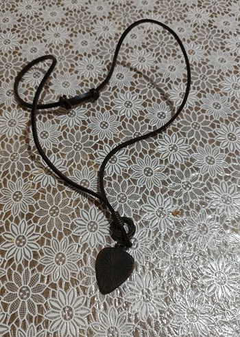 Uzun Siyah Dantel Bohem Yılan Desenli Kolye - Görsel 6