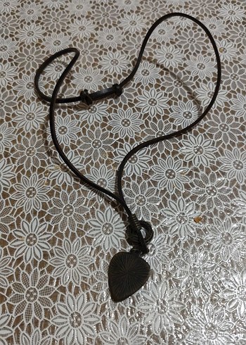 Uzun Siyah Dantel Bohem Yılan Desenli Kolye - Görsel 3