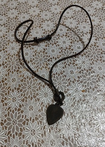 Uzun Siyah Dantel Bohem Yılan Desenli Kolye - Görsel 2