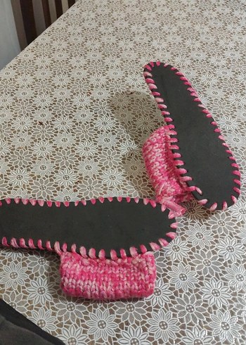 Renkli Örgü Kadın Terlik Stiletto Topuklu - Görsel 6