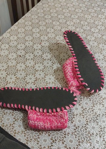 Renkli Örgü Kadın Terlik Stiletto Topuklu - Görsel 5