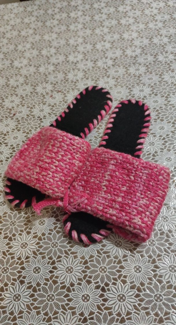 Renkli Örgü Kadın Terlik Stiletto Topuklu - Görsel 3