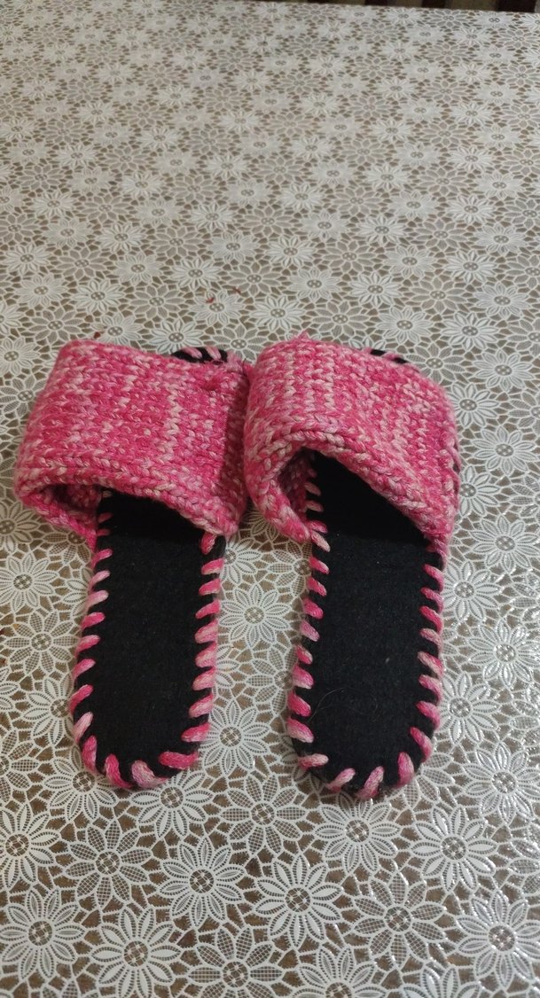 Renkli Örgü Kadın Terlik Stiletto Topuklu - Görsel 2