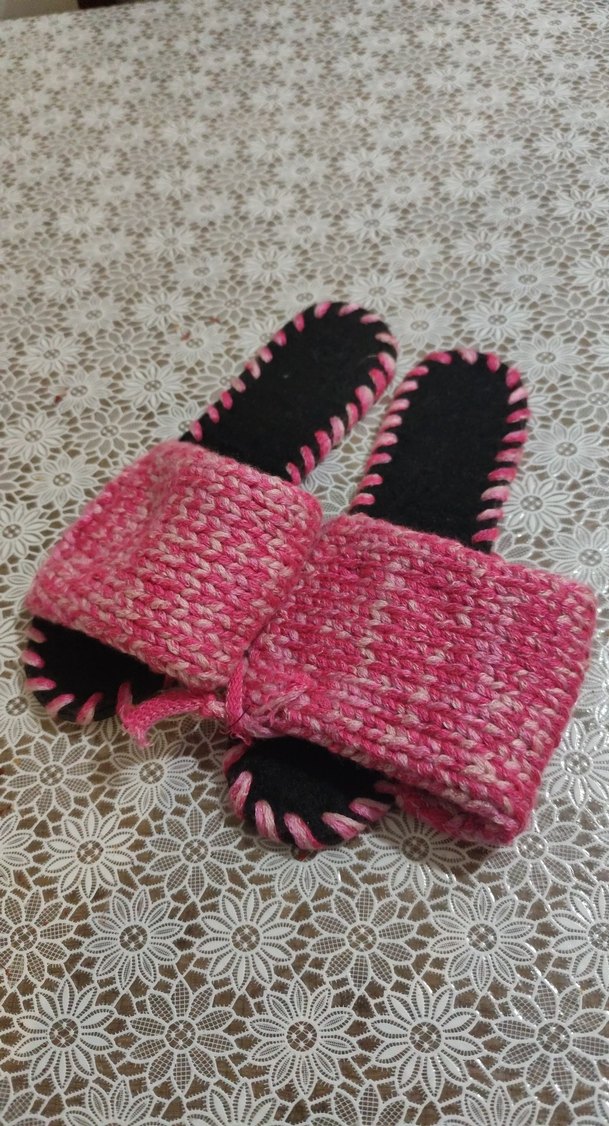 Renkli Örgü Kadın Terlik Stiletto Topuklu - Görsel 4