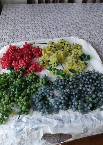 Renkli Yapay Üzüm Demetleri 55 adet falan el isi - Görsel 8