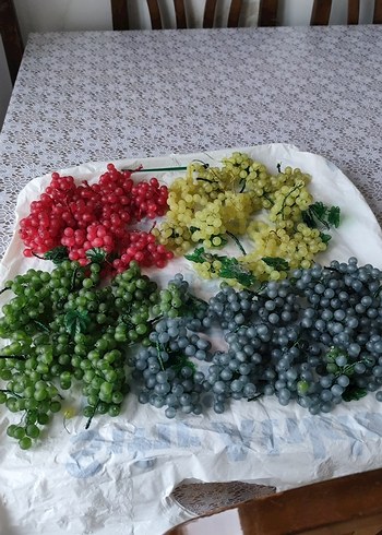 Renkli Yapay Üzüm Demetleri 55 adet falan el isi - Görsel 7