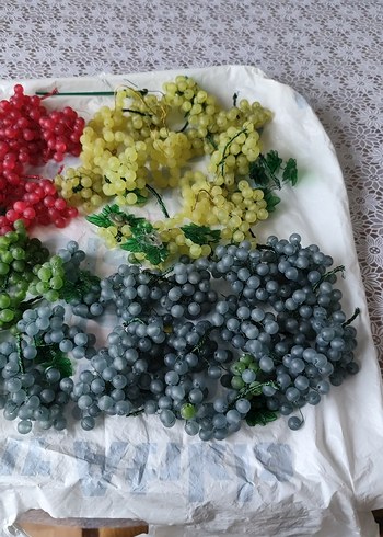 Renkli Yapay Üzüm Demetleri 55 adet falan el isi - Görsel 5