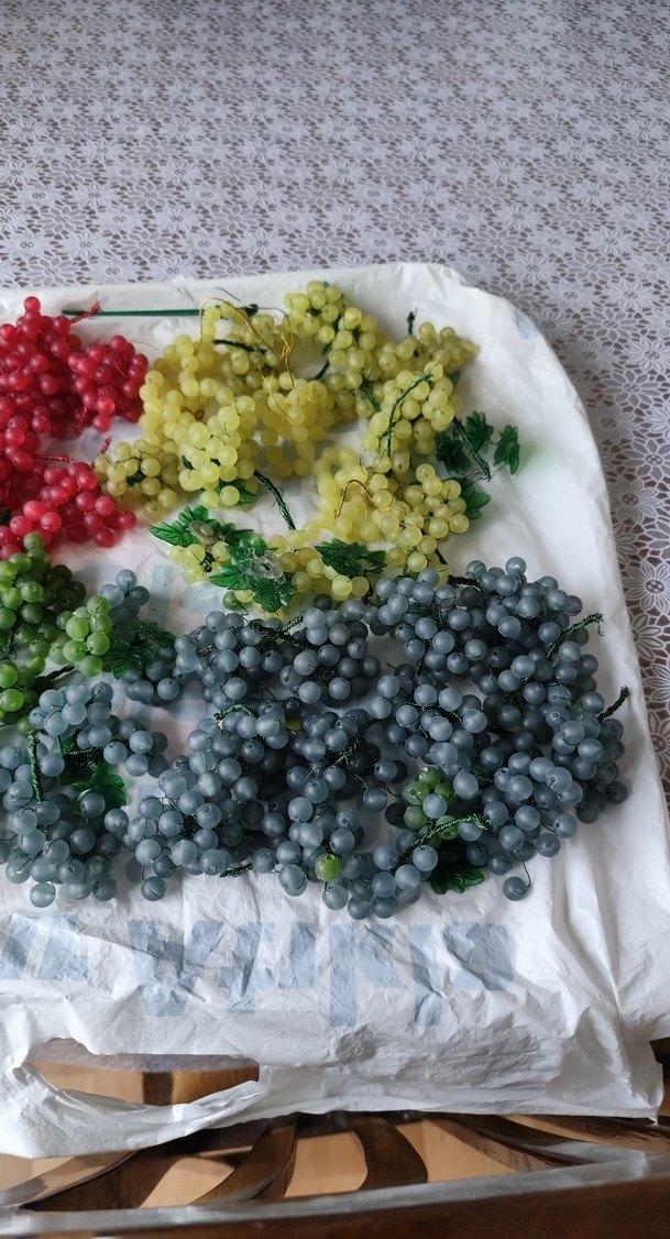 Renkli Yapay Üzüm Demetleri 55 adet falan el isi - Görsel 5
