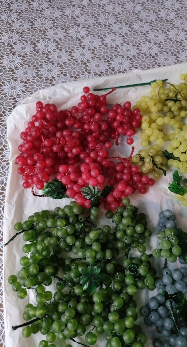 Renkli Yapay Üzüm Demetleri 55 adet falan el isi - Görsel 3