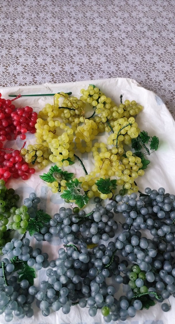 Renkli Yapay Üzüm Demetleri 55 adet falan el isi - Görsel 4