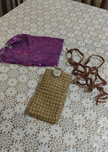 Renkli Nakışlı Bohem Örgü Çapraz Çanta - Görsel 4