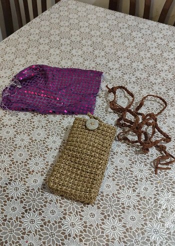 Renkli Nakışlı Bohem Örgü Çapraz Çanta - Görsel 2