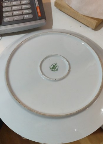 Çiçek Desenli Beyaz Tabak eskilerden - Görsel 7