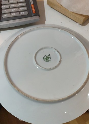 Çiçek Desenli Beyaz Tabak eskilerden - Görsel 6