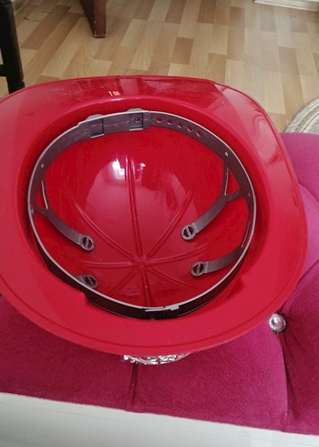 Kırmızı Vintage Baskılı Motosiklet Kaskı - Görsel 4