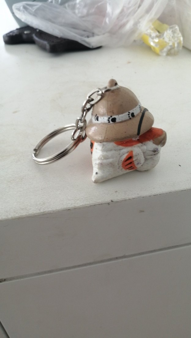 Renkli Beyaz Kedi Figürlü Anahtarlık - Görsel 3