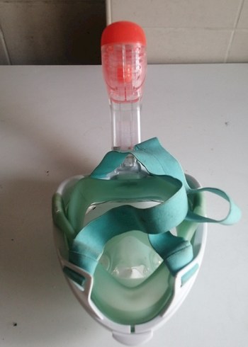 Renkli Turkuaz Yüzme Maskesi Velcro Bantlı - Görsel 3