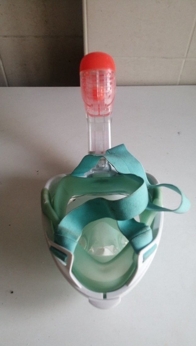 Renkli Turkuaz Yüzme Maskesi Velcro Bantlı - Görsel 3