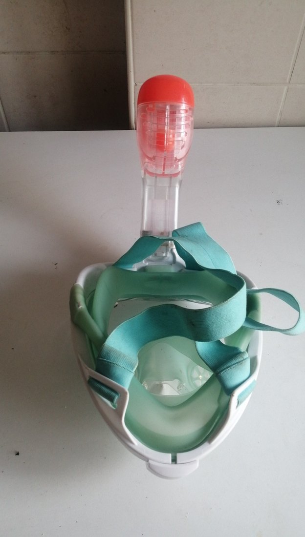 Renkli Turkuaz Yüzme Maskesi Velcro Bantlı - Görsel 2