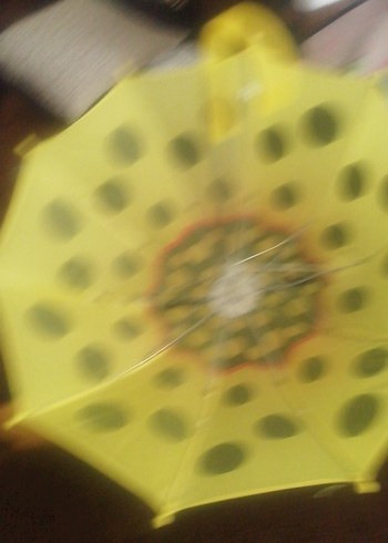 Sarı Puantiyeli Fırfırlı Kadın Şemsiye cocuk - Görsel 4