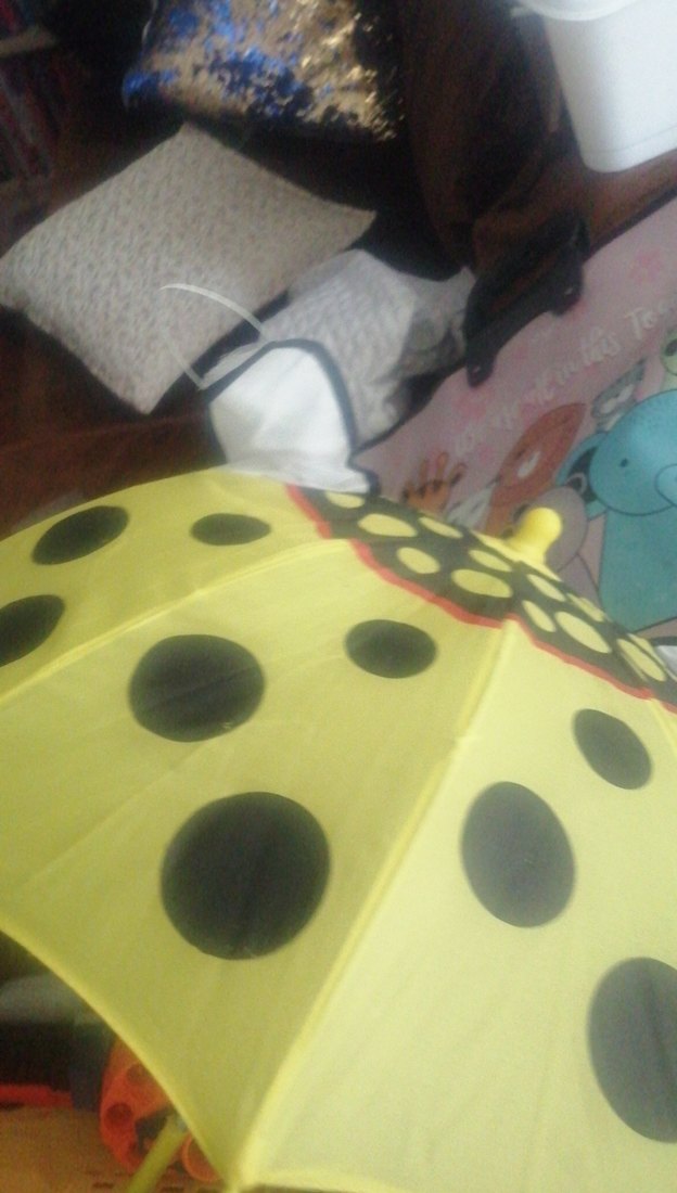 Sarı Puantiyeli Fırfırlı Kadın Şemsiye cocuk - Görsel 5