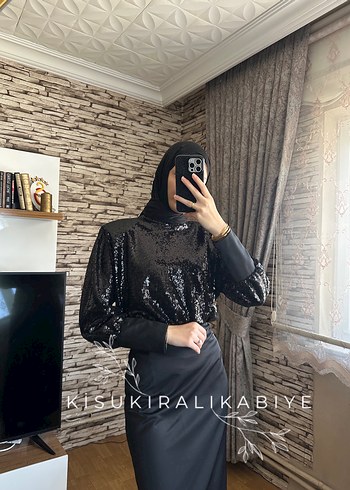 40 Beden siyah Renk Aisya abiye kisukiralikabiye
