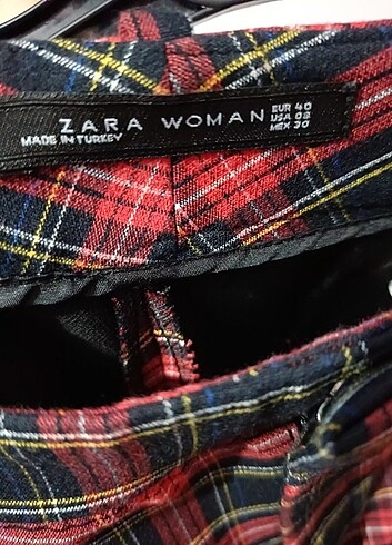 40 Beden ZARA Women ekoseli kumaş pantolon
