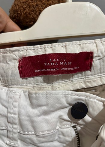 Düğmeli Beyaz Erkek Pamuk Pantolon - Görsel 3